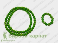 Деревянные зеленые бусы