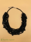 Черное ожерелье бисер с оникосмом