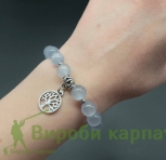 Браслет серый кошачий глаз 10мм