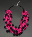 Бусы малиновый контраст