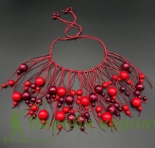 Ожерелье деревянный гранат