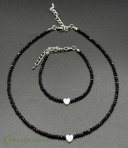 Набор украшений с черными кристаллами 4мм