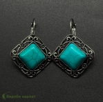 Серьги с натуральной бирюзой