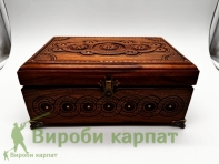Деревянная шкатулка с резьбой 24х16х10см