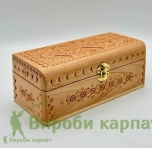 Шкатулка из бука резная 22х12х9см