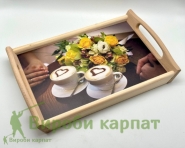 Wooden bed tray with foldable legs