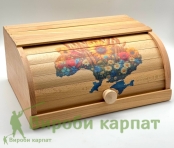 Хлебница деревянная с декором Украина