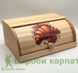 Деревянная хлебница с декоративным принтом