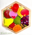 Деревянный пазл «Фрукты и ягоды»
