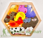 Деревянный пазл «Домашние животные»