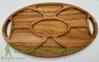 Wooden sectional plate for meat