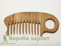 Расческа с широкими зубцами дубовая