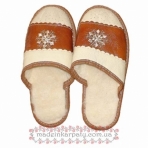 Кожаные тапочки "Снежинка"