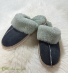 Женские замшевые тапочки на овчине